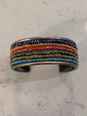 Bangle With Rainbow Beads 🌈